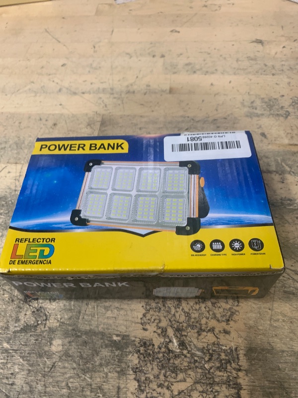 Photo 1 of 120W Solar Rechargeable Work Light, 144 LED 10000LM Portable Flood Light with Stand, IP66 Waterproof 4 Modes LED Job Site Lighting Flashlights for Mechanic Camping Fishing Car Repair