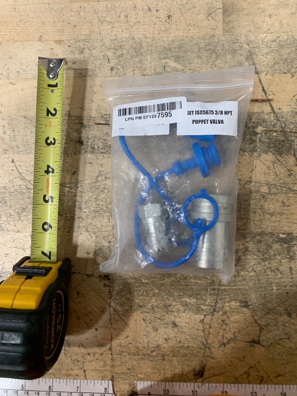 Photo 1 of 1-Set 3/8'' Ag ISO5675 Carbon Steel Hydraulic Quick Connect Coupling/Coupler Poppet Valve?Pioneer Type, Set w/Dust Cap