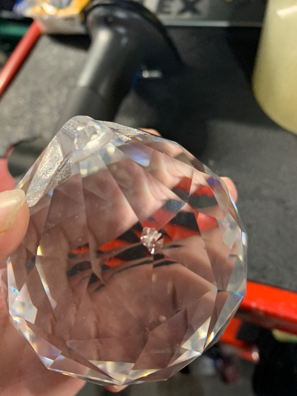 Photo 1 of ***(MINOR DAMAGE/ SEE NOTES BEFORE BIDDING)***80mm Large Crystal Prism Suncatcher for Windows Hanging, Clear Glass Crystal Sun Catcher Beads Pendants Maker Balls for Indoor Outdoor Garden Feng Shui Home Decor