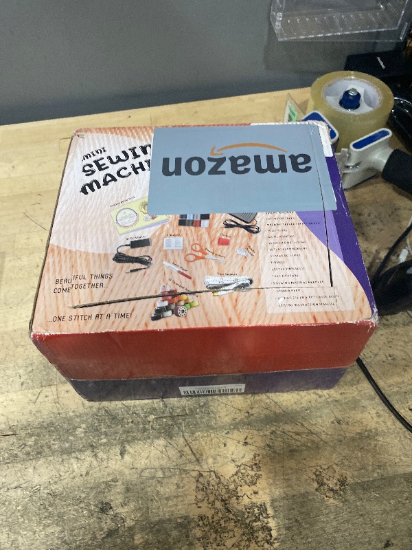 Photo 1 of (NEEDS BATTERIES) Mini Sewing Machine for Beginners Adult, 48-Piece Portable Sewing Machine, Dual Speed Adults and Kids Sewing Machines, Travel Beginner Sewing Machines with Sewing Kit and Book