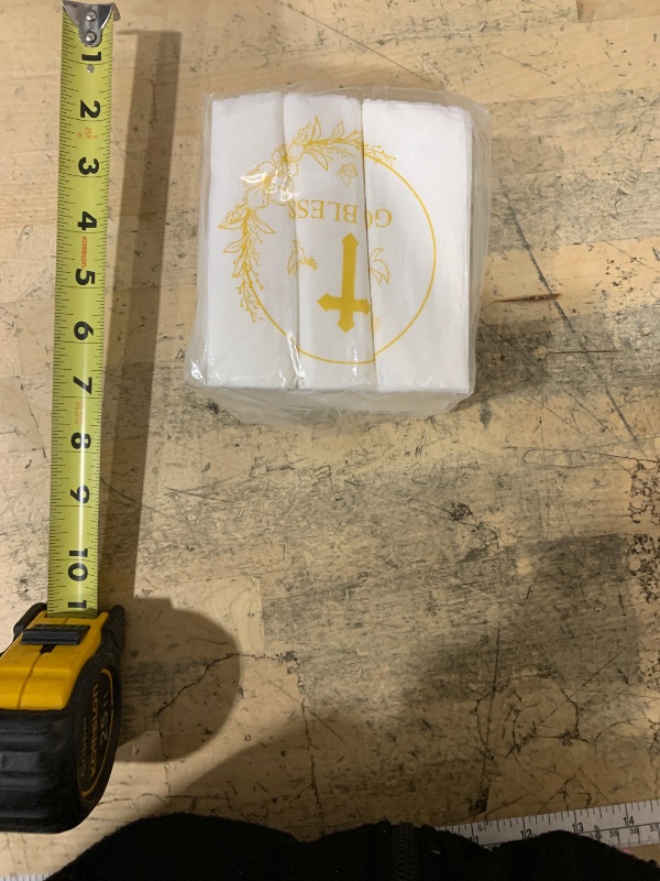 Photo 1 of 100 Pack of Cross Disposable Paper Napkins for Christian Baptism Religious Birthday Party Decoration