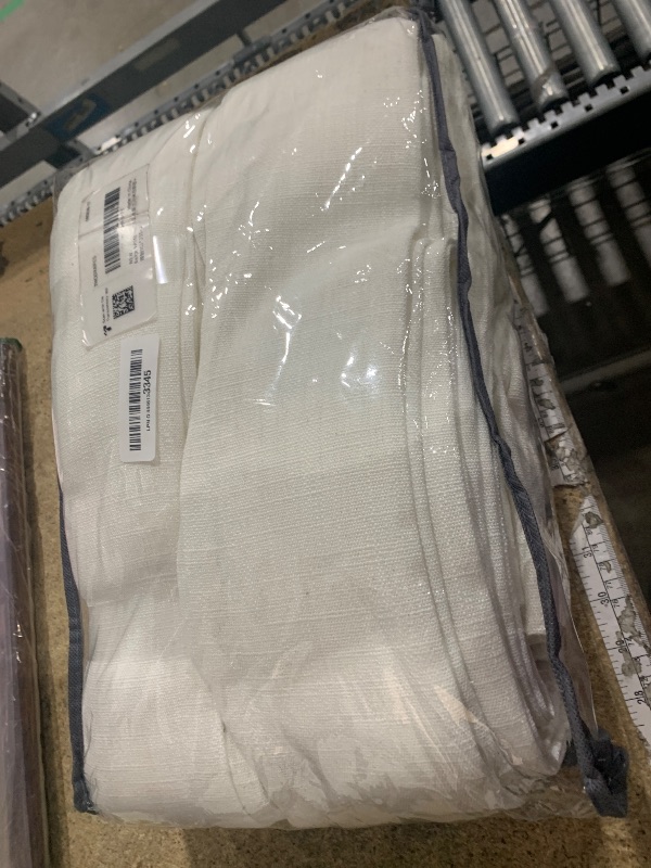 Photo 1 of ***1 PANEL**** Beige White Pinch Pleated Linen Curtains 132 Inches Long 2 Panels for Living Room Bedroom Memory Training Shaped Semi Sheer Pleat Drapes with Hooks Rings Light Filtering Window Curtain 40x132