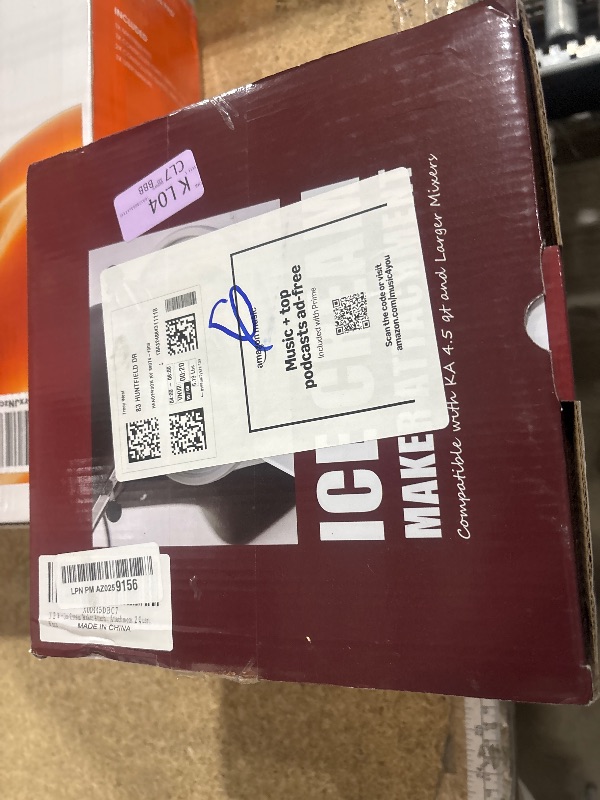 Photo 1 of **MIXING BOWL CRACKED** Ice Cream Maker Attachment for KitchenAid Stand Mixer, Ice Cream Bowl Compatible with 4.5Qt and Larger Stand Mixers, Ice Cream & Sorbet Gelato Maker Attachment, 2 Quart, White