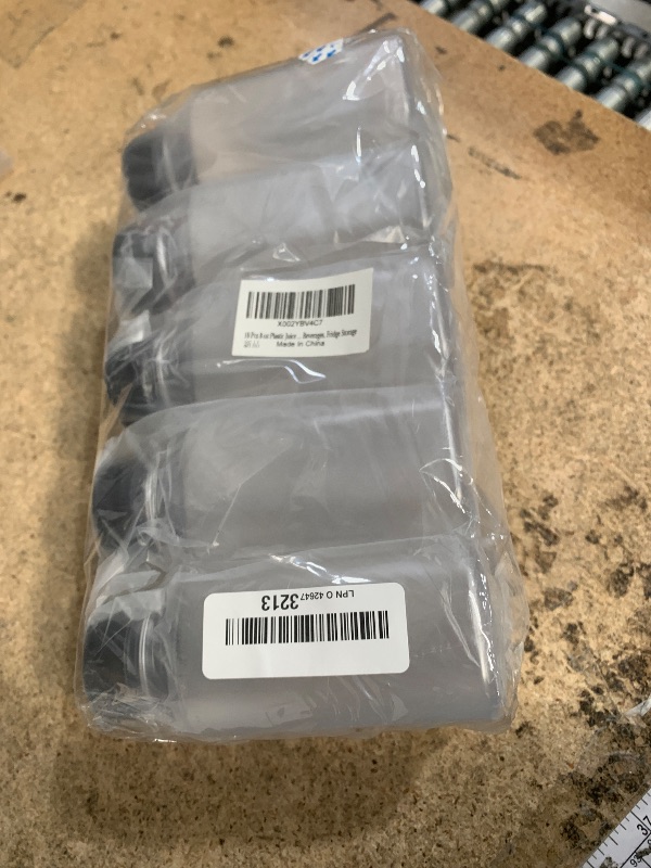 Photo 1 of 10 Pcs 8 oz Plastic Juice Bottle Reusable Transparent Bulk Beverage Containers with Black Lids for Juice, Drinking Milkshake Tea, Milk, Juicing Smoothie Water and Other Beverages, Fridge Storage