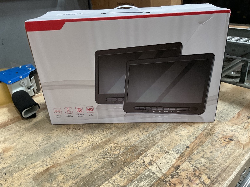 Photo 1 of 10.5" Dual Portable DVD Player for Car with 1080P HDMI Input, DESOBRY Rechargable Car DVD Player Dual Screen Play A Same or Two Different Movies, Support USB,AV in/Out
