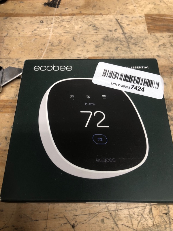 Photo 1 of ***PARTS ONLY***ecobee Smart Thermostat Essential - Energy Star Certified programmable Wi-Fi Thermostat - Works with Siri, Alexa, and Google Assistant