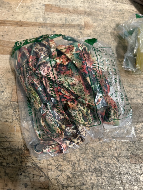 Photo 1 of *SIZE MEDIUM* RoseSeek Women's 2 Piece Leopard Floral Bikini Sets Ring Triangle Halter Bathing Suit Tie Back Swimsuit Multicolor Medium