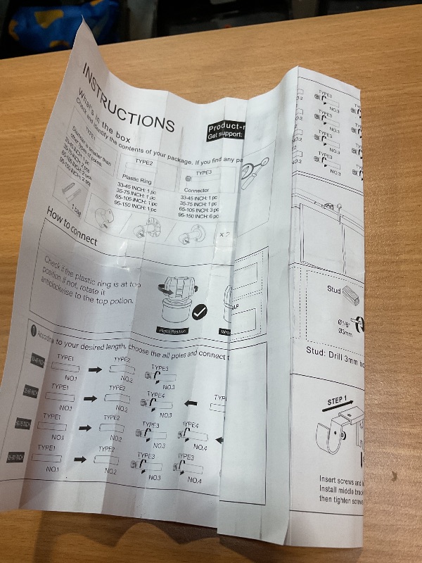 Photo 1 of **SCRATCH DAMAGE ON END**Industrial Curtain Rods for Windows 66 to 120 Inches, Blackout Wrap Around Curtain Rod, for Indoor and Outdoor, 7/8 Inch Diameter, 95 to 150 Inches, Black