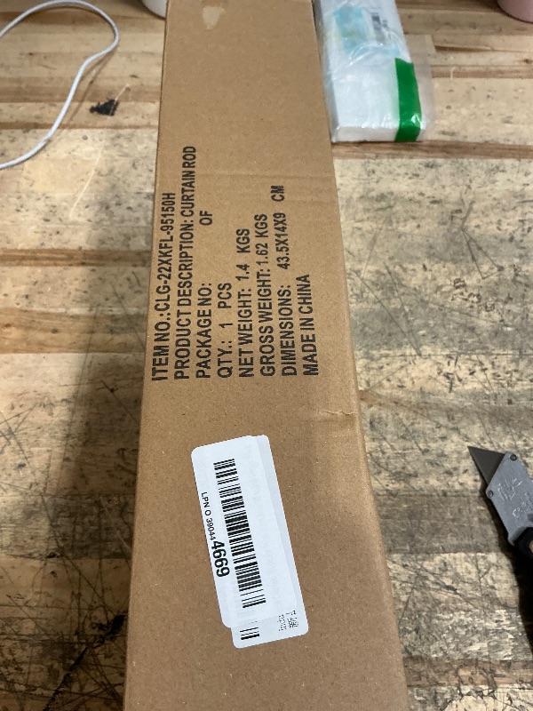 Photo 1 of **SCRATCH DAMAGE ON END**Industrial Curtain Rods for Windows 66 to 120 Inches, Blackout Wrap Around Curtain Rod, for Indoor and Outdoor, 7/8 Inch Diameter, 95 to 150 Inches, Black