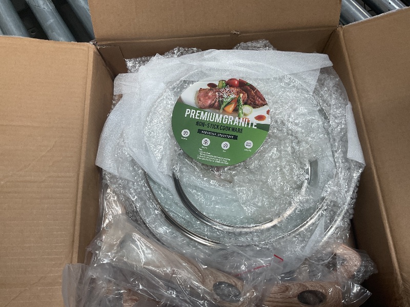 Photo 1 of (missing unknown* SODAY 12 Pcs Pots and Pans Set Non Stick, Cookware Sets White Granite Induction Cookware, Non-toxic Healthy Nonstick Kitchen Cooking Set with Frying Pans Set, Saucepans (PFAS/PFOA/PFOS Free)