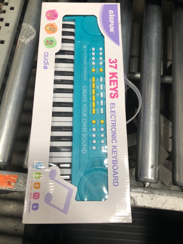 Photo 1 of BIGFUN Kid Keyboard Piano - 37 Keys Toddler Keyboard Multifunction Music Educational Instrument Toy Electronic Piano for 3, 4, 5, 6, 7, 8 Girls and Boys (Blue)