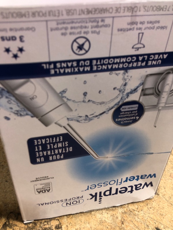 Photo 1 of (used) Waterpik ION Professional Water Flosser, Rechargeable and Portable for Teeth, Gums, Braces, 10 Settings, 7 Flossing Tips For Multiple Users And Needs