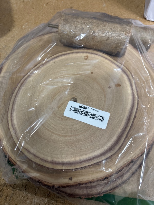 Photo 1 of **PARTIAL SET/POSSIBLY FOR PARTS ONLY** GrnVibe Cupcake Stand Wood Dessert Stands 4 Tier Cupcake Tower Large Cupcake Display Stand Rustic Cupcake Tier Stand for Woodland Baby Shower Decorations/Wedding/Birthday/Party/Farmhouse Decor