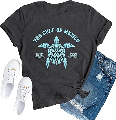 Photo 1 of **SHIRT ONLY** Gulf of Mexico T-Shirt for Women Mexican Shirts Beach Turtle Tops M