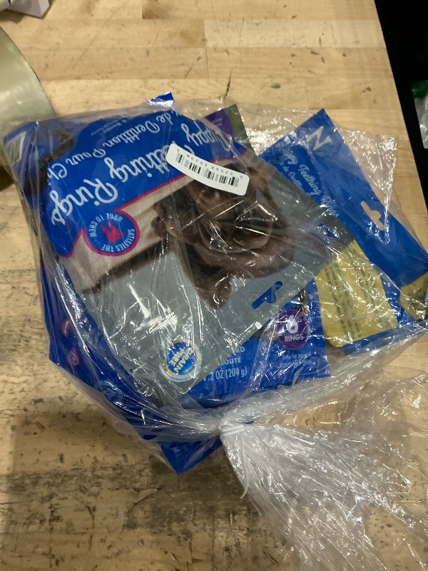 Photo 1 of  4/26 N-Bone Puppy Teething Rings 6 Count Bag Variety Pack, Chicken & Pumpkin & Blueberry BBQ Flavor, Total 3 Bags, 21.6-oz, 18 Rings