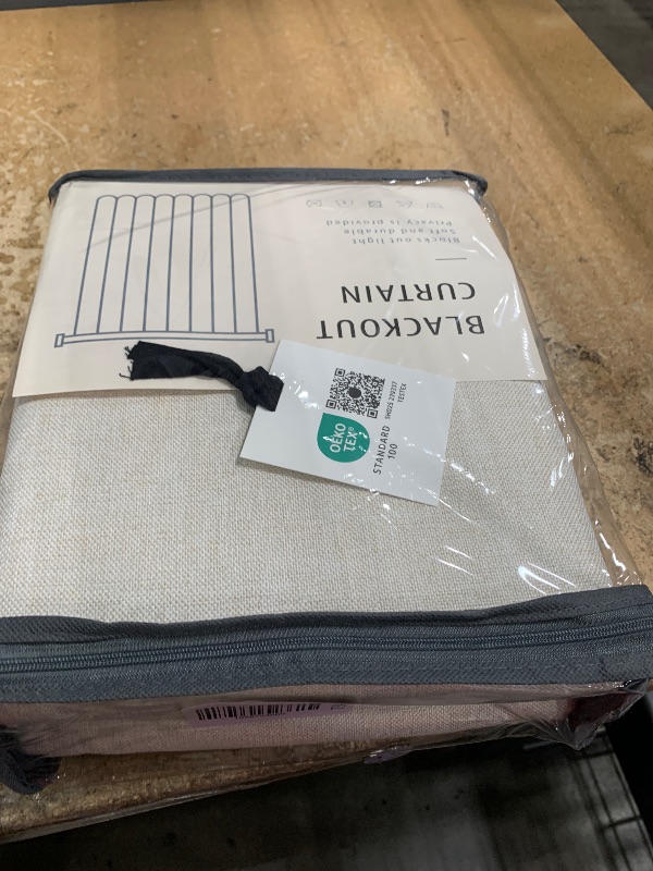 Photo 1 of 100% Blackout Shield Linen Blackout Curtains for Bedroom 108 Inches Long, Back Tab/Rod Pocket Living Room Drapes, Thermal Insulated Blackout Curtains 2 Panels Set, 50" W x 108" L,Cream