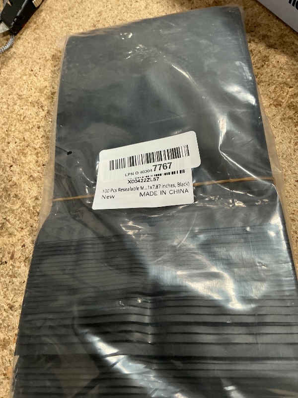 Photo 1 of 100 Pcs Resealable Mylar Bags with Clear Window Bags Packaging Bag Foil Pouch Zipper Bag for Food Self Sealing Storage Supplies (5.51x7.87 inches, Black)
