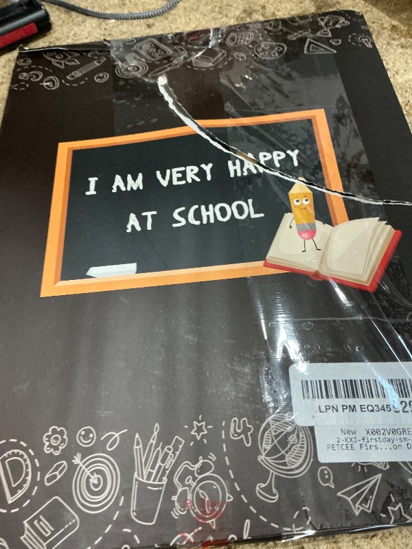 Photo 1 of PETCEE First Day of School Board Sign - 11"x14" Double Sided Reusable and Erasable 1st First & Last Day of Preschool Pre-K Chalkboard Sign Photo Prop Gift Back to School Supplies for Kids Son Daughter