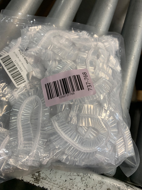Photo 1 of ***(USED)***Disposable Shower Caps, Plastic Clear Hair Cap Large Thick Waterproof Bath Caps for Women, Hotel Travel Essentials Accessories Deep Conditioning Hair Care Cleaning Supplies (One Size, Count, 40)
