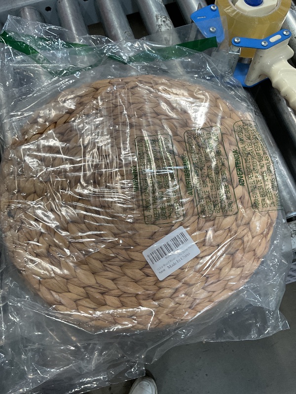 Photo 1 of 13.8 in Round Boho Placemats Set of 6, Woven Plate Chargers for Dining Table Decor Farmhouse Rustic Rattan Wicker Table Mats Chargers for Dinner Plates Jute Braided Place Mats