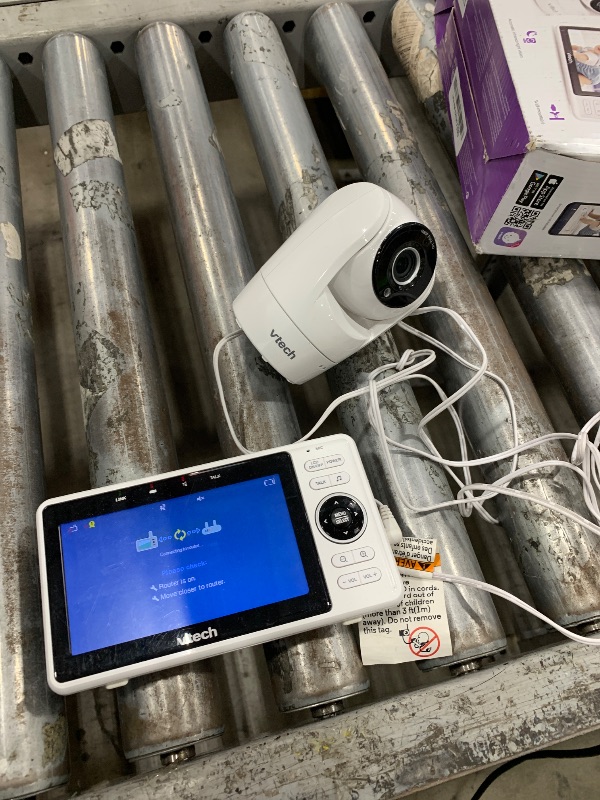 Photo 1 of (powers on) (unable to test further) (bagged) VTech Upgraded Smart WiFi Baby Monitor, 1080p FHD Camera and 5" HD IPS Display, Free App with Motion Video, Sound/Motion Detection and Notifications, Fully Remote Pan-Tilt-Zoom: VM901