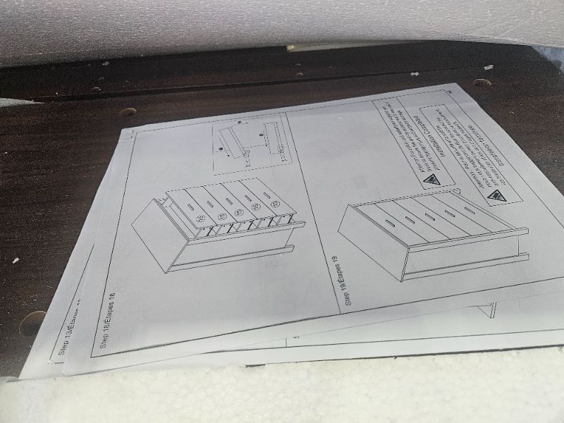 Photo 1 of ** only 1 box missing parts ** Merax 4-Pcs Queen Size Bed Frame Dresser Night Stand Bedroom Set, Platform with USB Charging Ports Storage Headboard & 1 x 5 Drawers Cabinet & 2 x Nightstands, Wooden, Walnut
