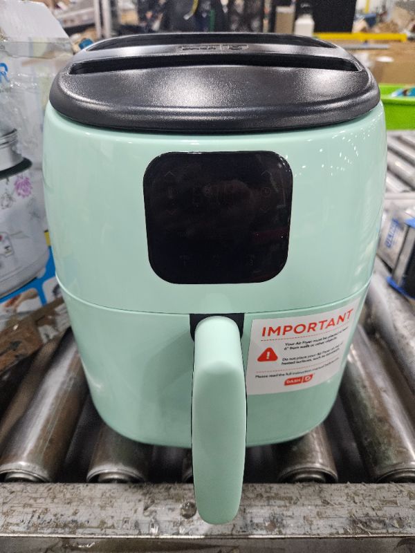 Photo 1 of ** Does not power on, for parts only ** DASH Tasti-Crisp™ Electric Air Fryer Oven, 2.6 Qt., Aqua – Compact Air Fryer for Healthier Food in Minutes, Ideal for Small Spaces - Auto Shut Off, Digital, 1000-Watt