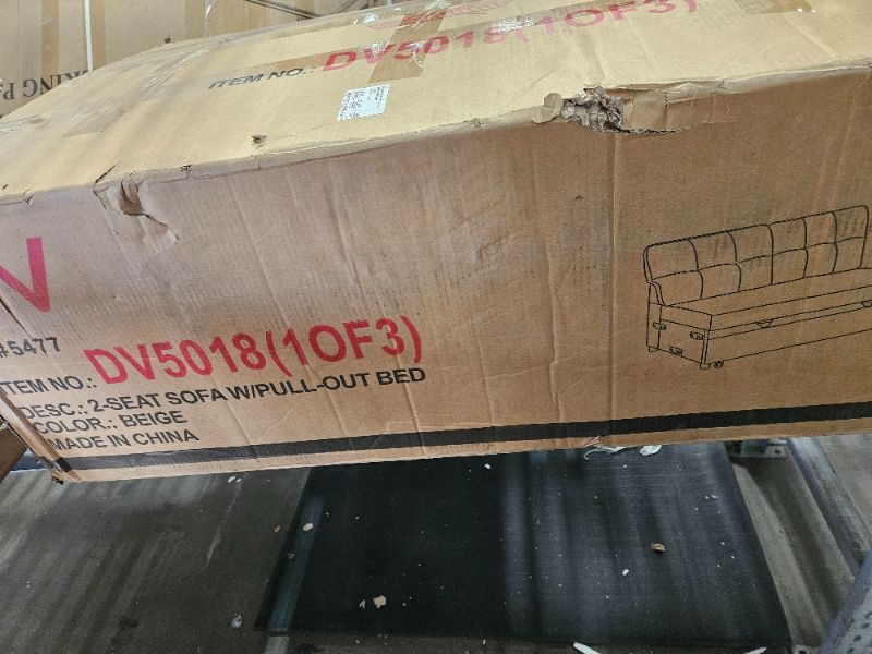 Photo 1 of ** Only box # 1 missing parts **  Sonya 4-in-1 Convertible L Shaped Couch with Pull Out Bed and Storage, Sectional Sleeper Sofa with Reversible Chaise for Living Room, Apartment, Bedroom, Office