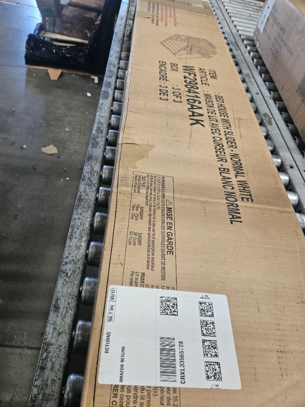Photo 1 of ** Only box # 3 Included, missing parts **  Merax Twin Over Full Bunk Bed Frames Loft Bed with Slide, House Roof, Window and Safety Guardrails for Boys or Girls, White