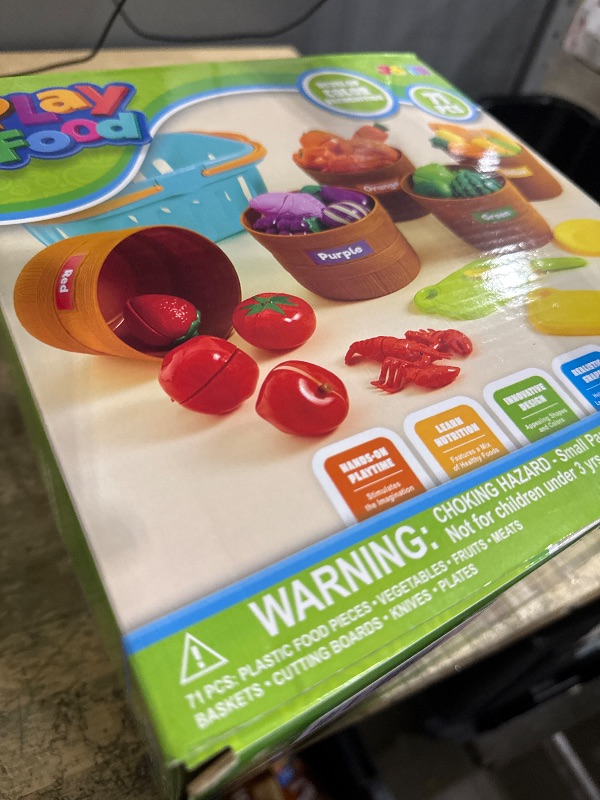 Photo 1 of **MISSING BUCKETS** JOYIN Learning Toys Play Food Set for Toddlers, Cutting Food for Preschool Activities, Pretend Play Kitchen Accessories for Kids, Color Sorting Set for Boys & Girls, Daycare Educational Toy