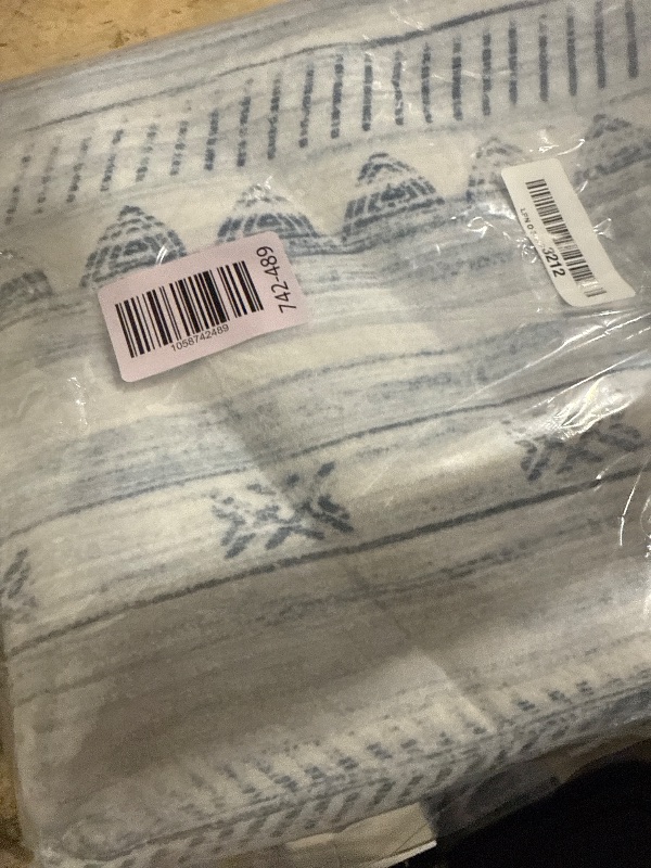 Photo 1 of 4x6 Area Rugs for Living Room Machine Washable Rug Distressed Indoor Carpet Neutral Moroccan Boho Rug Ultra Soft Area Rug for Bedroom Dining Room Playroom Office, Blue