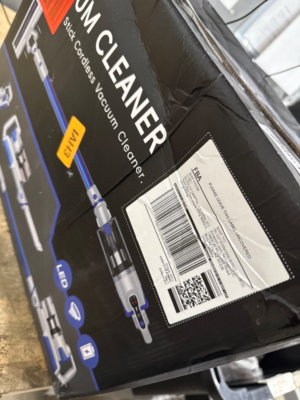 Photo 1 of **MISSING WALL MOUNT/SHOWING SIGNS OF HEAVY USAGE** AYONTIN Cordless Vacuum Cleaner, Brushless Motor Powerful Suction Stick Vacuum, LED Display, with 2500 mAh Detachable Battery, 45 Mins Runtime Vacuum Cleaners for Home/Pet Hair/Hardwood/Carpets,Red