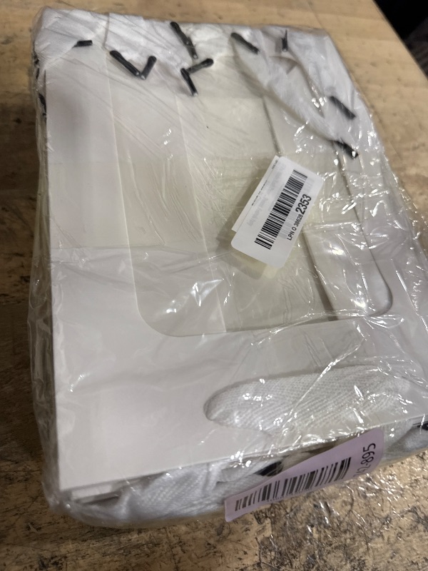 Photo 1 of 12 Pcs White Kraft Paper Gift Bags with Transparent Window, 9.84"x7.0"x5.12" Kraft Shopping Bags with Handles for Bouquet Christmas Birthdays Festivals Party Weddings Wrapping