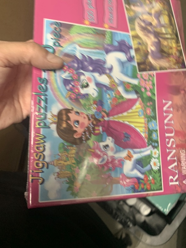 Photo 1 of 100 Piece Puzzles for Kids - Princess & Unicorns, 2 Sets of 100-piece Jigsaw Puzzles for Toddler Children Learning Educational Puzzles Toys - Every Piece is Unique