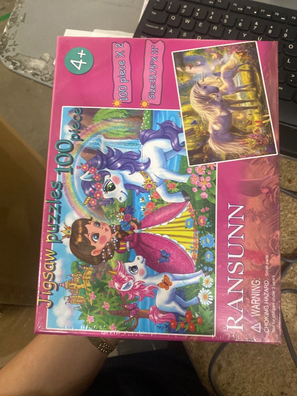 Photo 1 of 100 Piece Puzzles for Kids - Princess & Unicorns, 2 Sets of 100-piece Jigsaw Puzzles for Toddler Children Learning Educational Puzzles Toys - Every Piece is Unique
