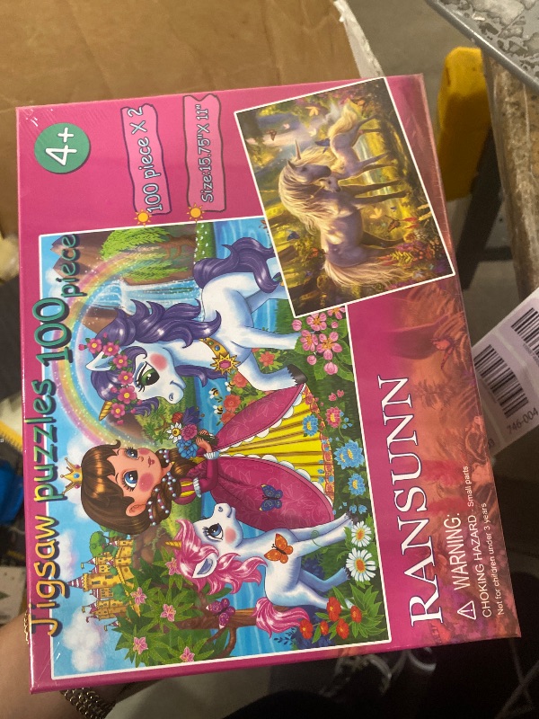 Photo 1 of 100 Piece Puzzles for Kids - Princess & Unicorns, 2 Sets of 100-piece Jigsaw Puzzles for Toddler Children Learning Educational Puzzles Toys - Every Piece is Unique