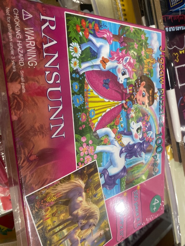 Photo 1 of 100 Piece Puzzles for Kids - Princess & Unicorns, 2 Sets of 100-piece Jigsaw Puzzles for Toddler Children Learning Educational Puzzles Toys - Every Piece is Unique