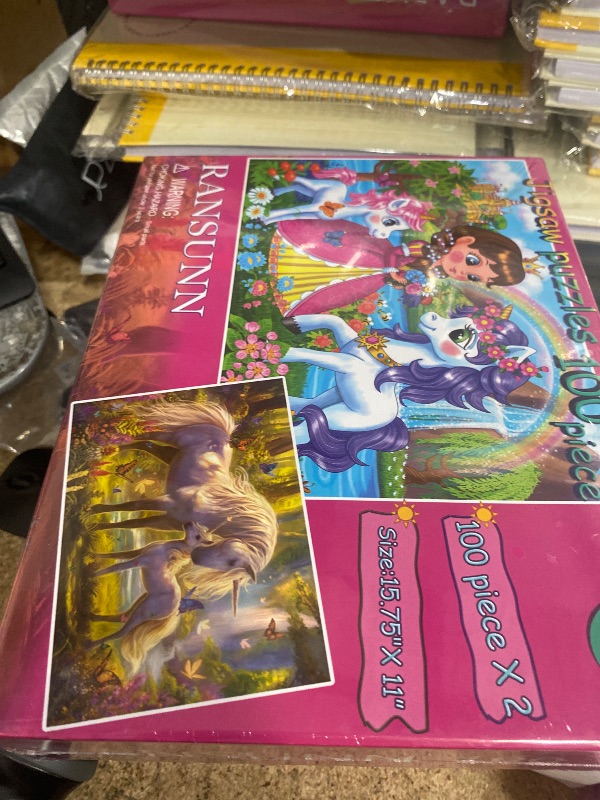 Photo 1 of 100 Piece Puzzles for Kids - Princess & Unicorns, 2 Sets of 100-piece Jigsaw Puzzles for Toddler Children Learning Educational Puzzles Toys - Every Piece is Unique