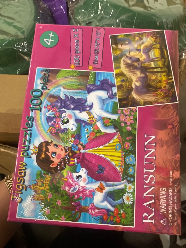 Photo 1 of 100 Piece Puzzles for Kids - Princess & Unicorns, 2 Sets of 100-piece Jigsaw Puzzles for Toddler Children Learning Educational Puzzles Toys - Every Piece is Unique