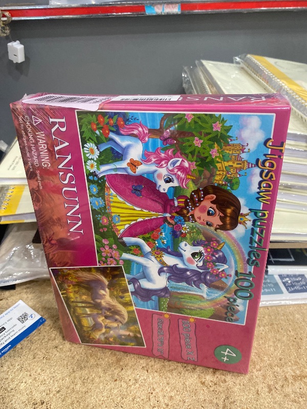 Photo 1 of 100 Piece Puzzles for Kids - Princess & Unicorns, 2 Sets of 100-piece Jigsaw Puzzles for Toddler Children Learning Educational Puzzles Toys - Every Piece is Unique