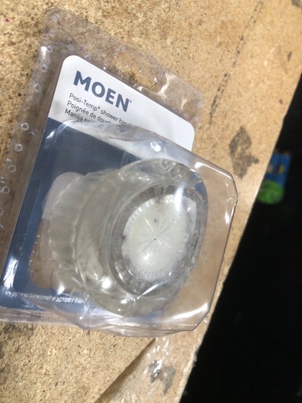View 2 of Moen One-Handle Tub and Shower Replacement Knob Handle Kit, White and Chrome Knob Insert, 100710