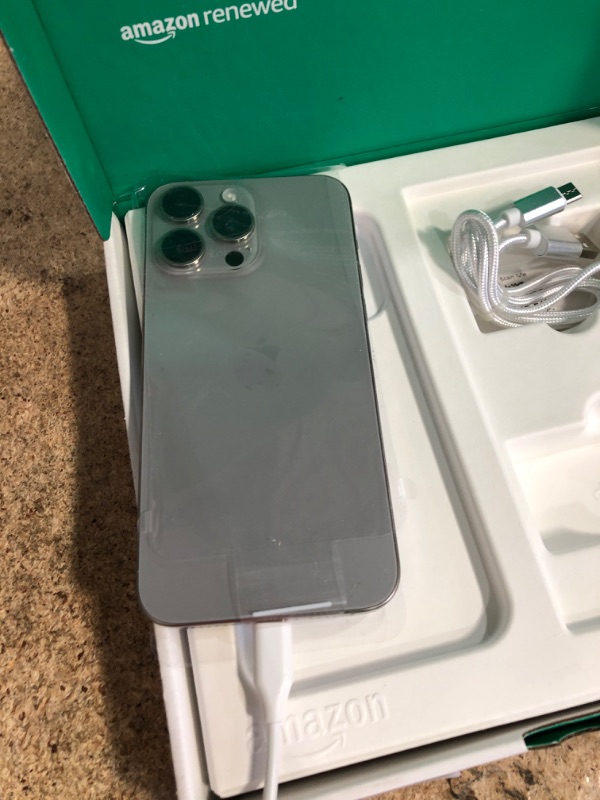 Photo 1 of **CHARGER INCLUDED
Apple iPhone 15 Pro Max, 256GB, Natural Titanium - Unlocked (Renewed Premium)