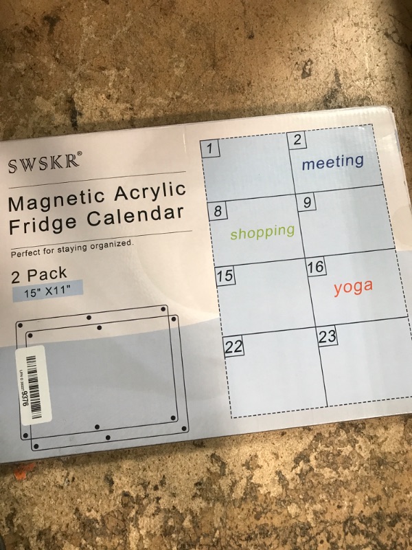 Photo 1 of ***(MISSING PARTS)***Magnetic Acrylic Calendar for Fridge,2 Pack 11"x15" Clear Fridge Calendar Dry Erase Magnetic Planning Boards Set for Refrigerator with 6 Colorful Highlight Markers