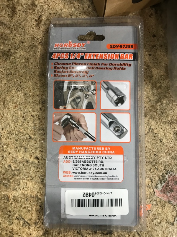 Photo 1 of 1/4" Socket Extension Set - 4PCS Drive Socket Quarter Inch Extension Bar Set 2" / 50mm, 3" / 75mm, 4" / 100mm, 6" / 150mm CR-V Durable Material