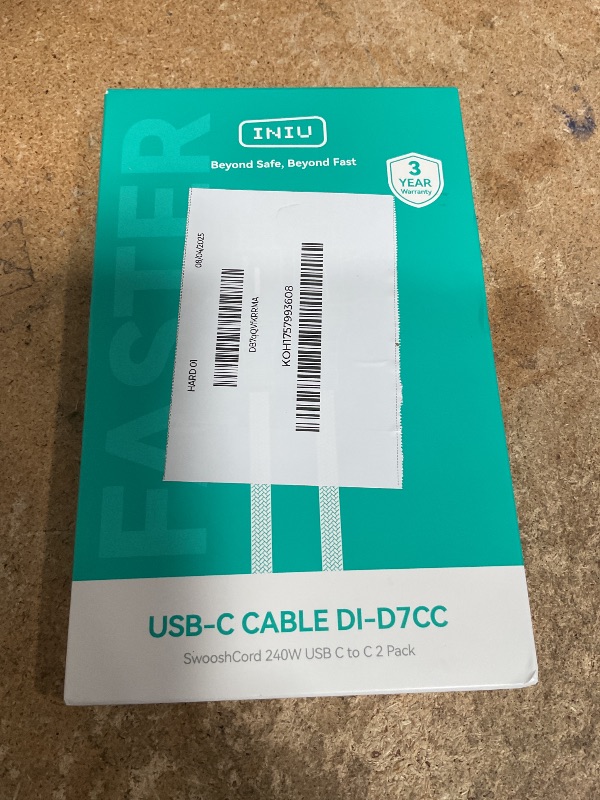 Photo 1 of INIU USB C to USB C Cable, 240W Fast Charging [6.6ft, 2-Pack] Type C Charger Cord, Braided USBC Phone Charger Cable for iPhone 16 15 Pro Samsung S24 S23 Laptops MacBook iPad Switch Steam Deck etc.