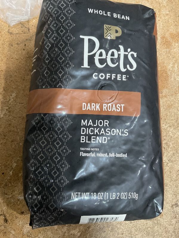 Photo 1 of 
READ DESCRIPTION!
EXPIRED 
Peet's Coffee, Dark Roast Whole Bean Coffee - Major Dickason's Blend 18 Ounce BagFRESHEST BY 05/25/2025
