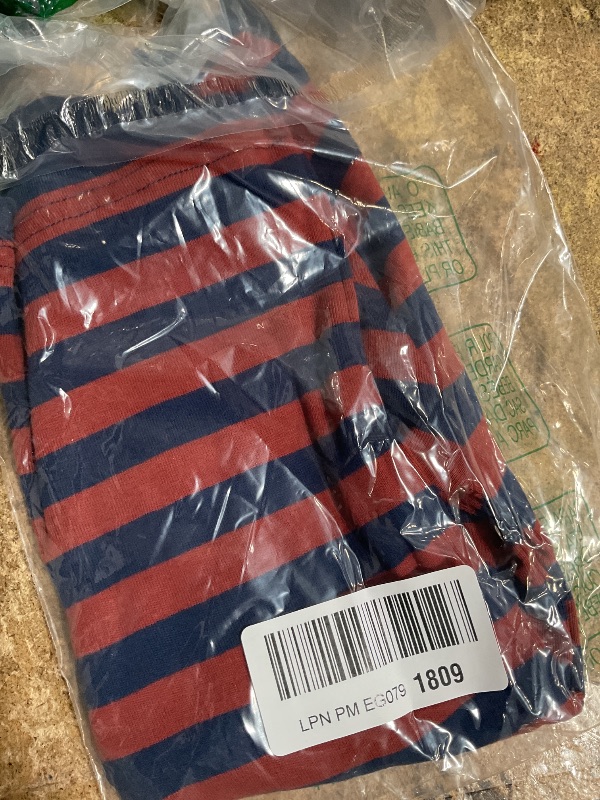 Photo 1 of **PARTIAL SET (RED & BLUE TOP ONLY) ** Simple Joys by Carter's Baby 3-Piece Snug-fit Cotton Holiday Pajama Set, Burgundy Stripe/Light Blue Moose, 7