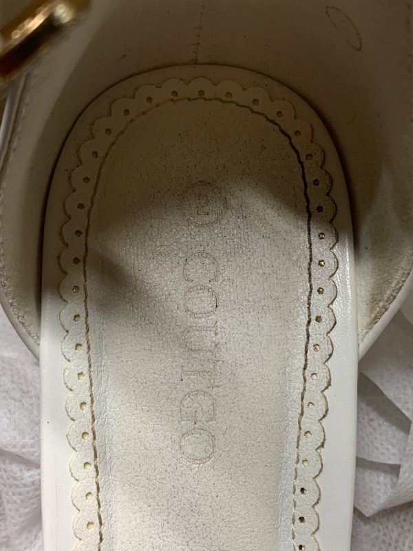 Photo 1 of (used)(please see all images) Coutgo Girl's Bow Tie Heeled Sandals Open Toe Chunky Low Heel Rhinestone Princess Dress Shoes, White, Size 2
