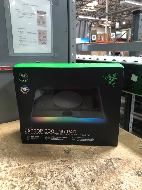 Photo 1 of *** SEE NOTES ***Razer Laptop Cooling Pad: Adaptive Smart - Intelligent Fan Control - Airtight Pressure Chamber - Fits Most Laptops & Macbooks 14” to 18" - Preset & Custom Fan Curves - 3 Port USB Type A - Chroma RGB