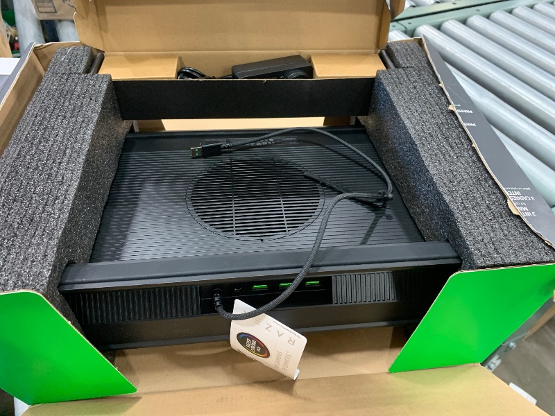 Photo 1 of *** SEE NOTES ***Razer Laptop Cooling Pad: Adaptive Smart - Intelligent Fan Control - Airtight Pressure Chamber - Fits Most Laptops & Macbooks 14” to 18" - Preset & Custom Fan Curves - 3 Port USB Type A - Chroma RGB